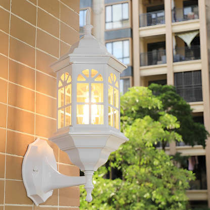 Waterproof LED Glass European-style Outdoor Wall Lamp Plug in Wall Sconce Lighting-Lighom