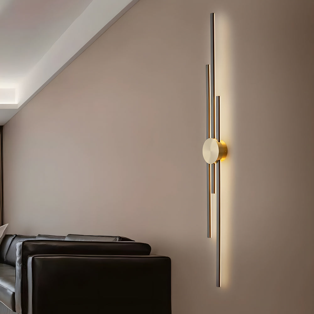 Modern Linear Wall Lamp Minimalist 2 Color Metal Wall Light-Lighom
