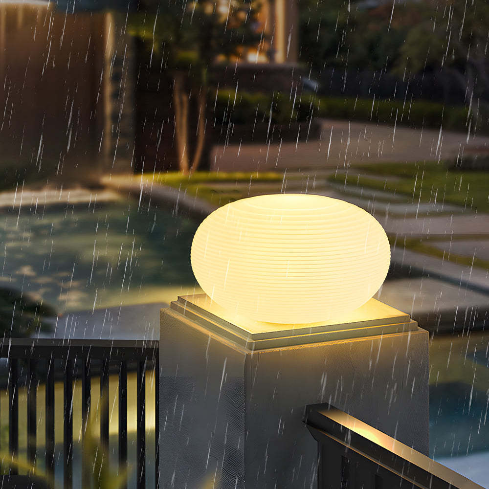 Modern Hardwired Outdoor Floor Lantern Warm LED Light in 13.4 inch & 15.7 inch Stylish for Garden-Lighom