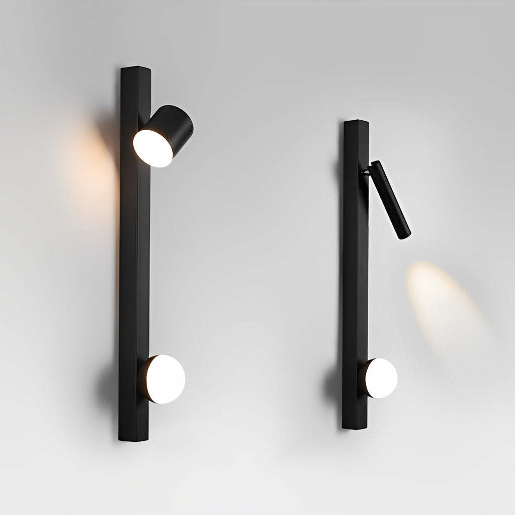 Adjustable Minimalist Creative Electroplated Metal Black Wall Sconces-Lighom