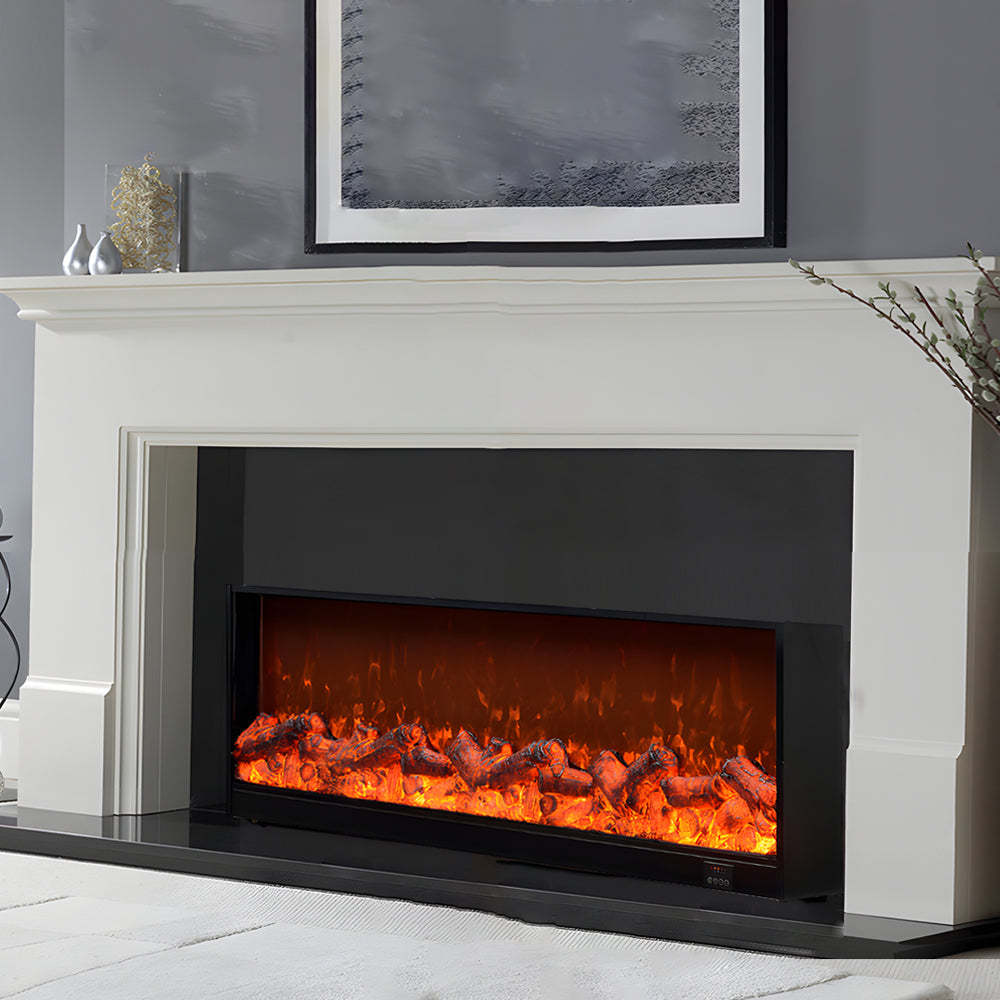 Lighom flame decorative steel electric fireplace lights for bedroom — With Frame / Heating