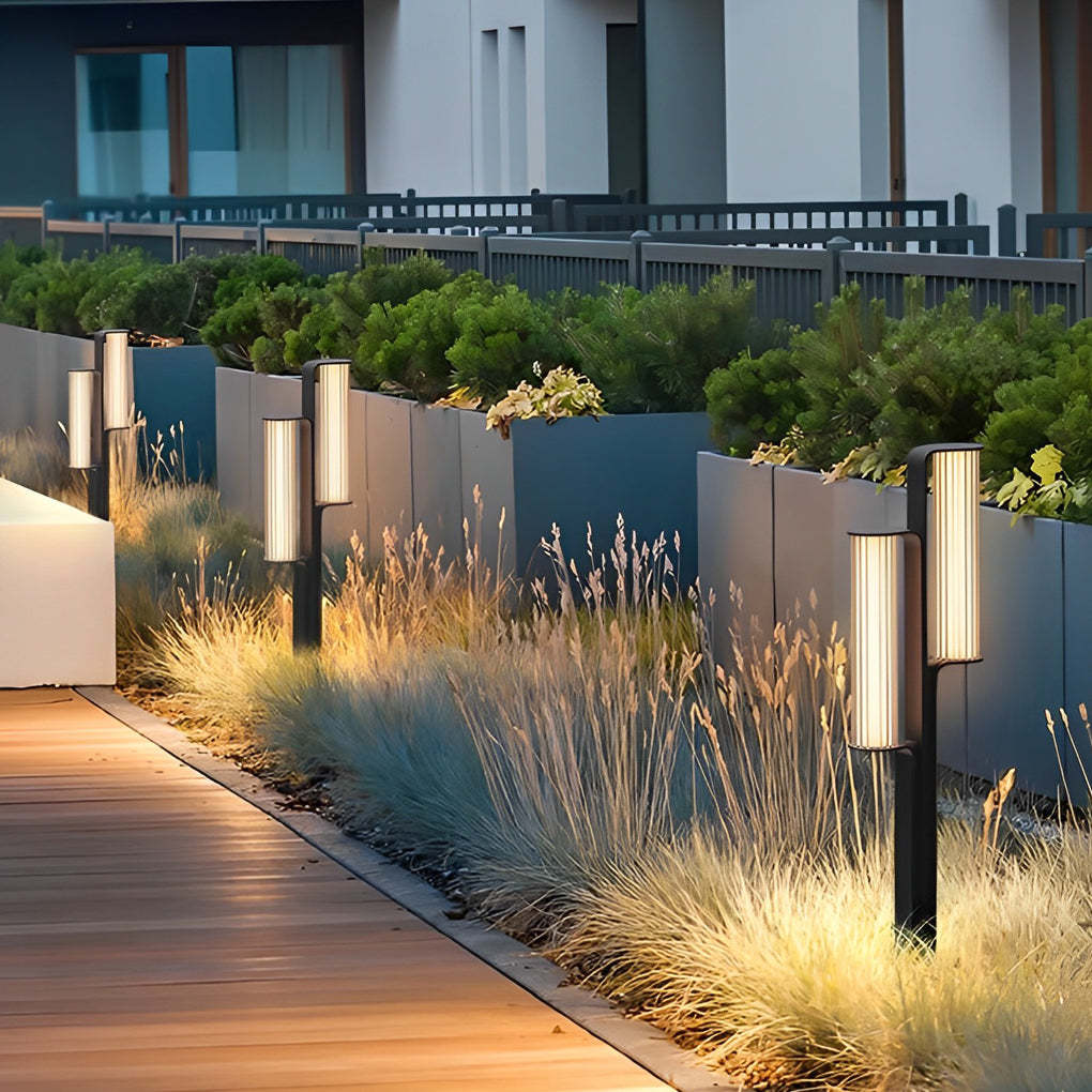 Simple Outdoor Waterproof LED Black Modern Pathway Lights Lawn Lamp-Lighom