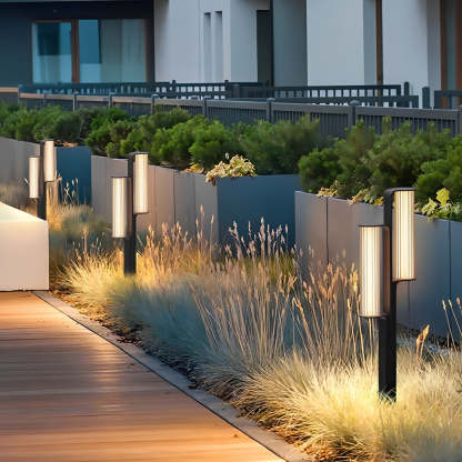 Simple Outdoor Waterproof LED Black Modern Pathway Lights Lawn Lamp-Lighom