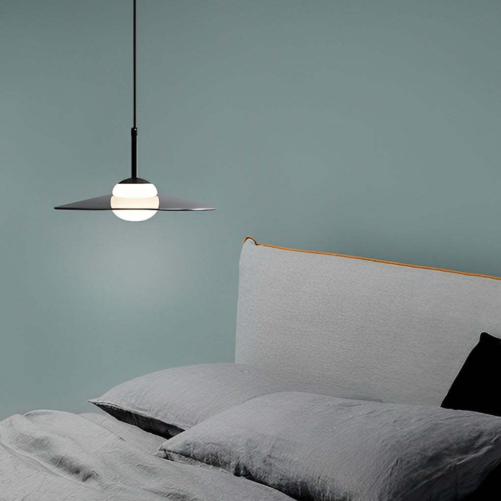 Minimalist Glass UFO LED Black Nordic Kitchen Pendant