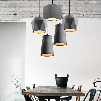 Industrial Cement Geometric Pendant Light
