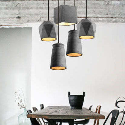 Industrial Cement Geometric Pendant Light