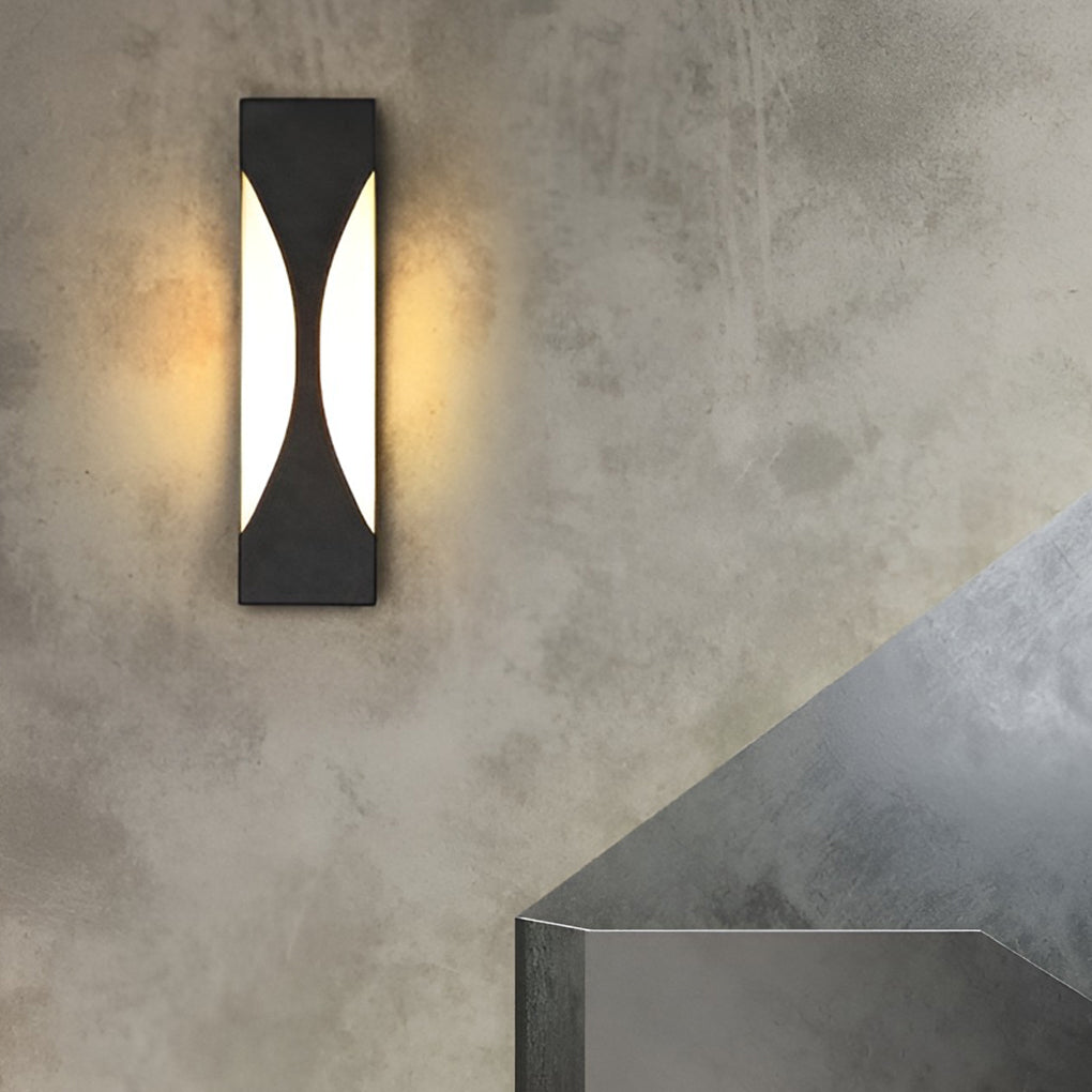 Industrial rectangular black outdoor wall lighting, Lighom — Cool White (6000K)