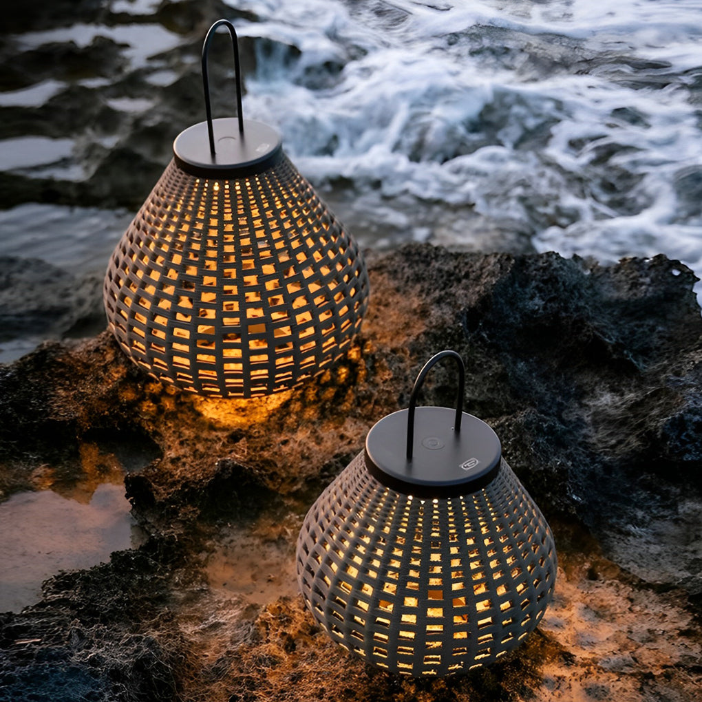 Portable Creative Rattan Waterproof LED Modern Outdoor Lights Lawn Lamp-Lighom