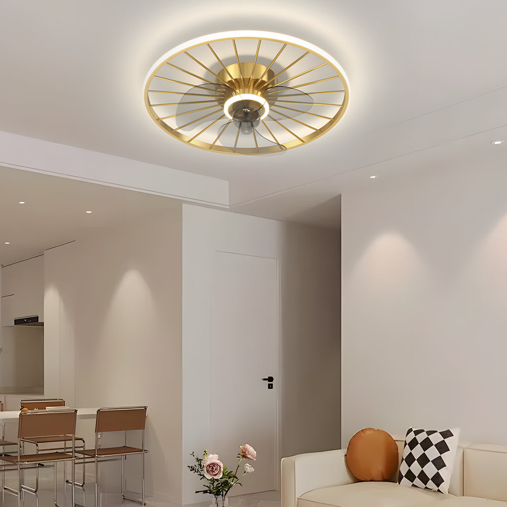 Round Silent Mute 3-Step Nordic Modern Ceiling Fan