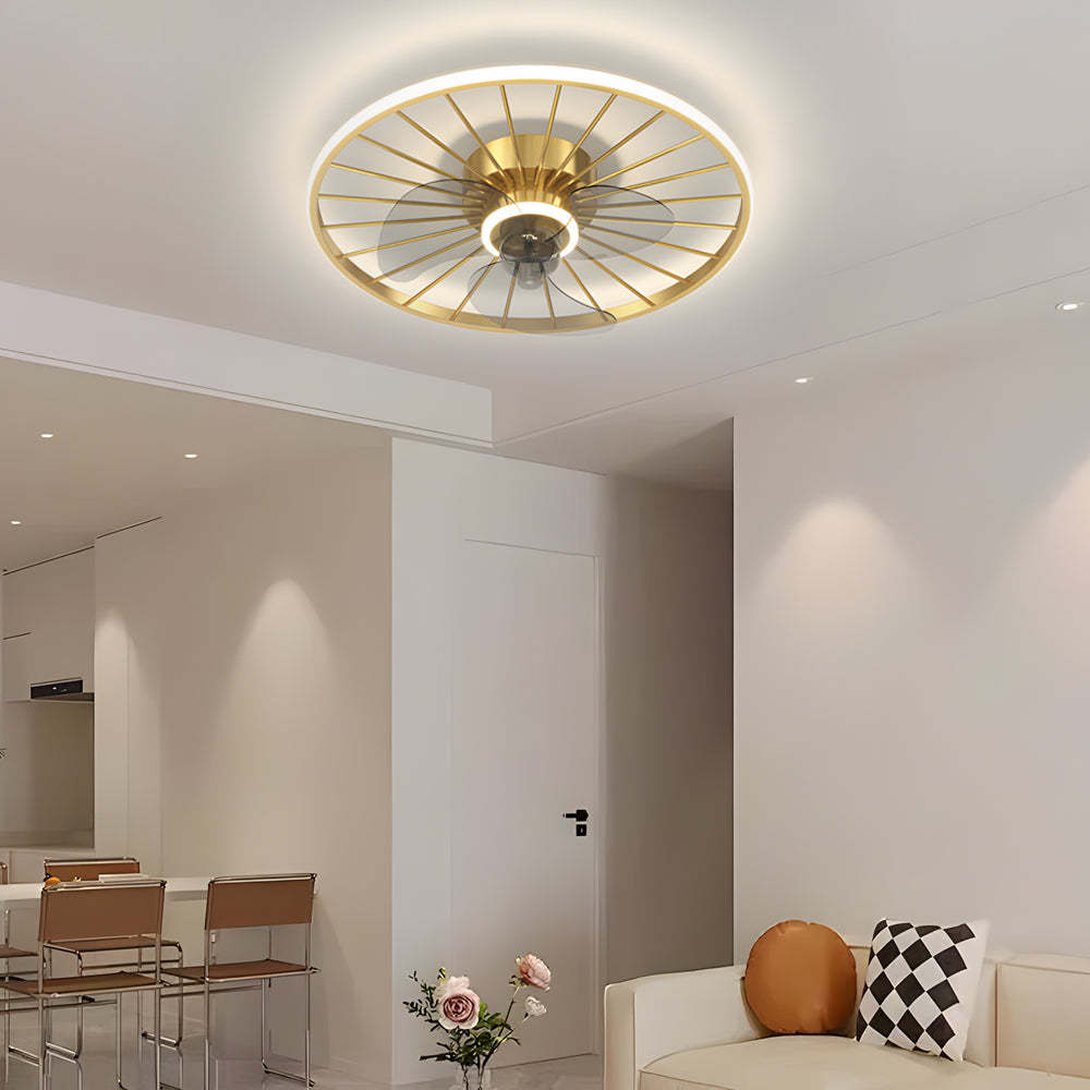 Round Silent Mute 3-Step Nordic Modern Ceiling Fan