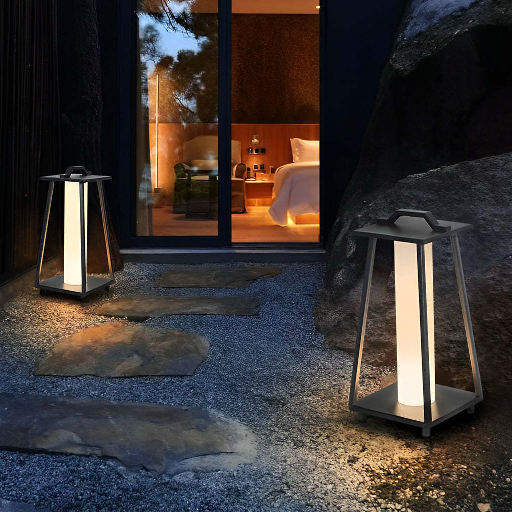 Portable Waterproof LED Removable Black Modern Outdoor Floor Lamp-Lighom