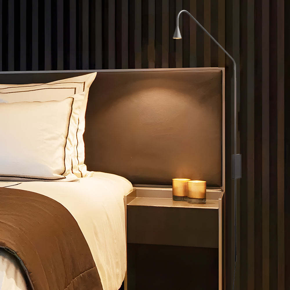 Swing Long Arm Austere Wall Lamp - Black/Gold-Lighom