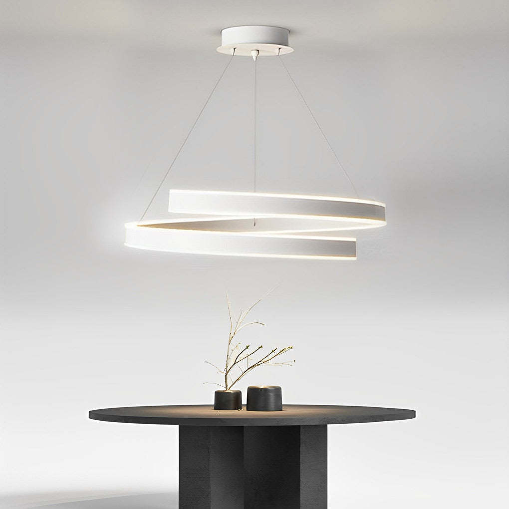 Rotating Ring Dimmable LED White Nordic Chandelier