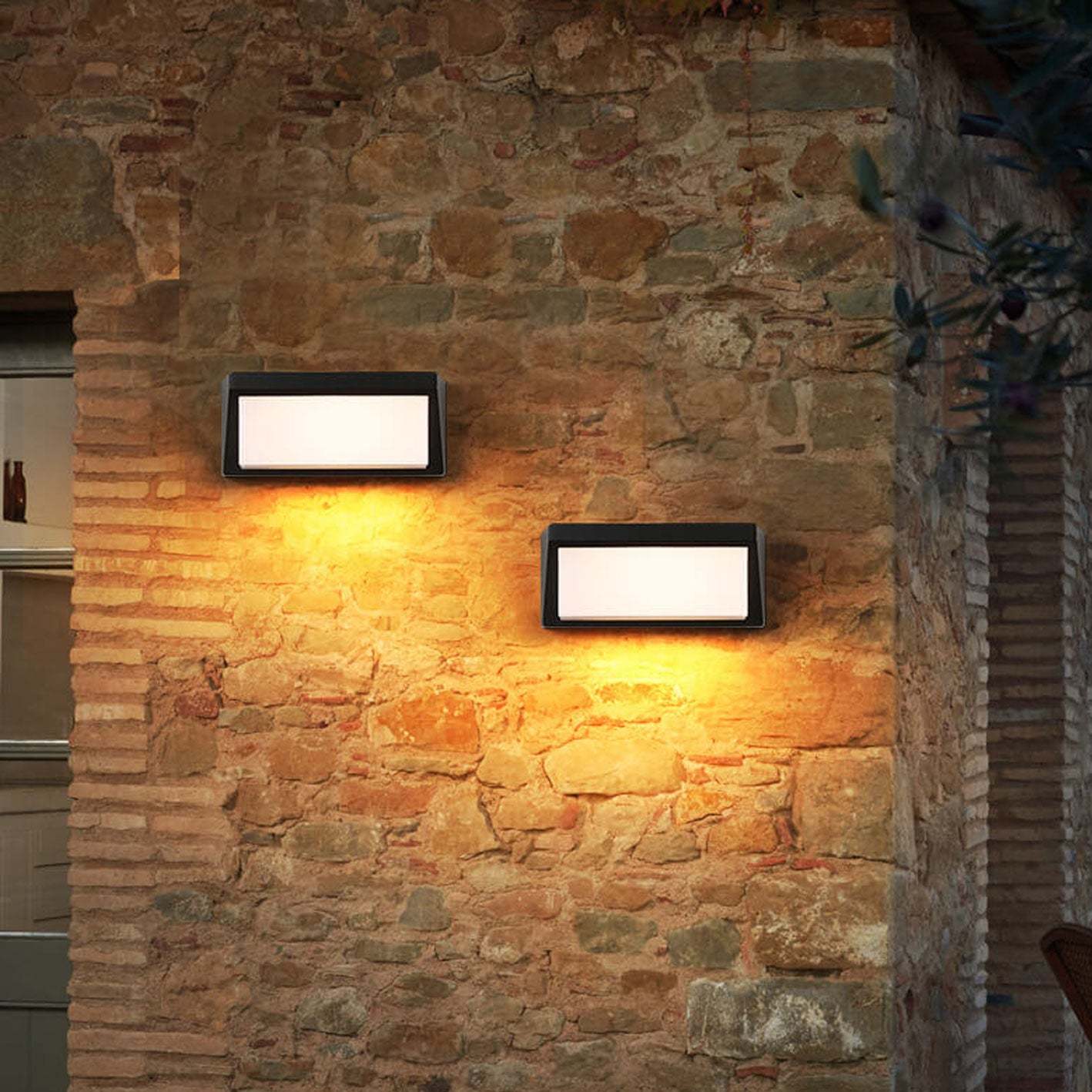 Modern Solar Square Geometric LED Outdoor Wall Sconce