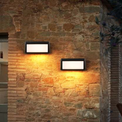 Modern Solar Square Geometric LED Outdoor Wall Sconce