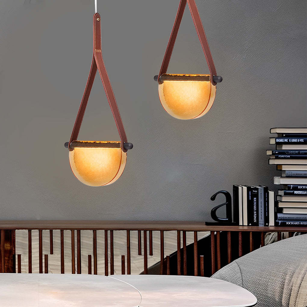 Folded Semicircular Glass LED Postmodern Belt Chandelier
