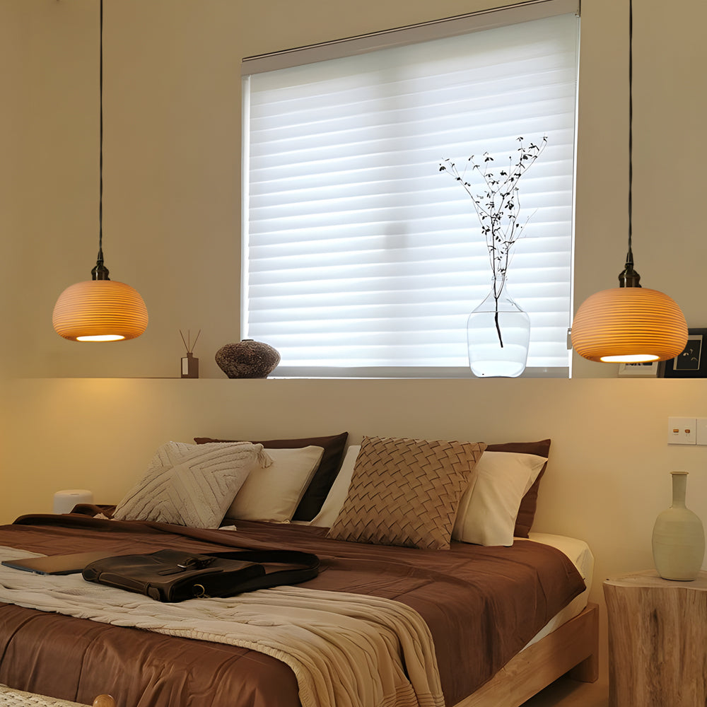 Lighom striped handmade ceramic pendant lighting for dining room — 5.3"X8.9"