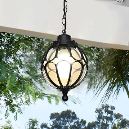 Glass Ball Aluminum Waterproof American Style Outdoor Chandelier Light-Lighom