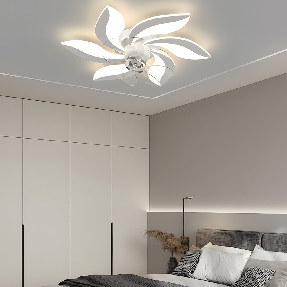 Flowers Leaves Shake-Head 3-Step Dimming Ceiling Fan
