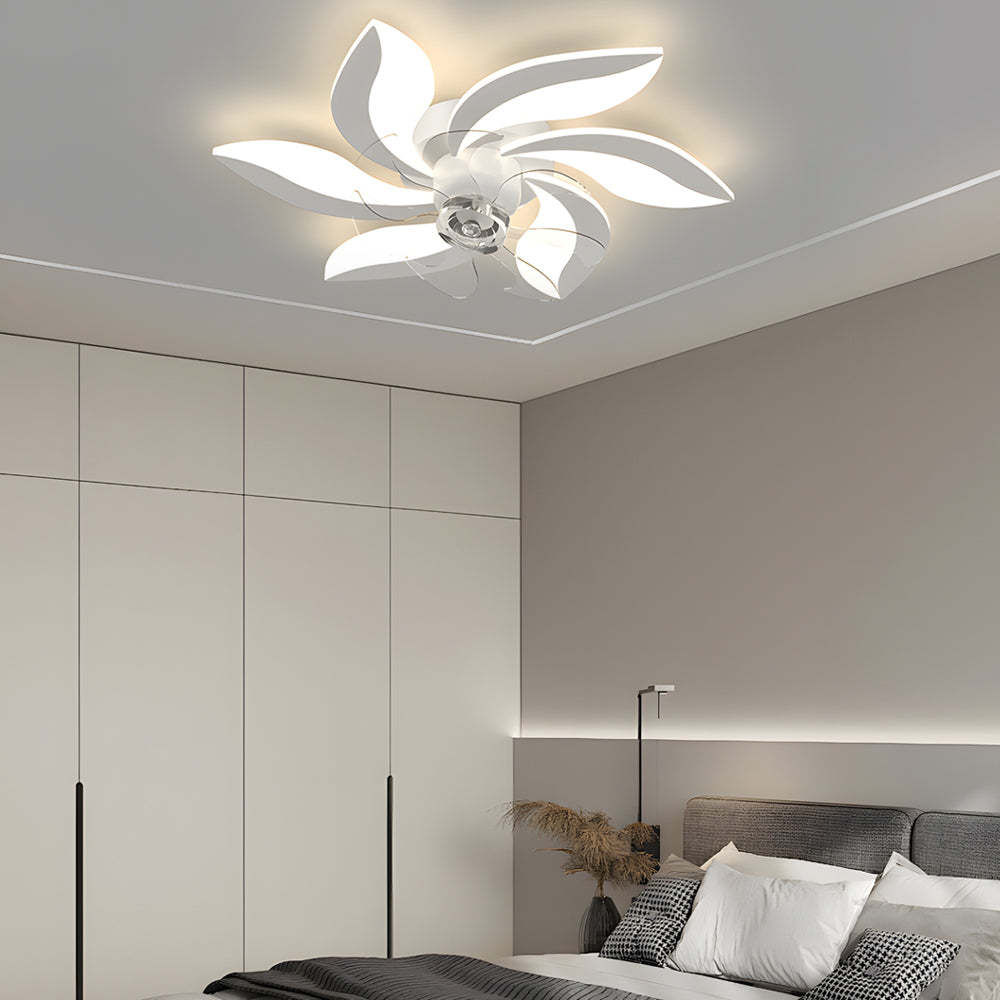 Flowers Leaves Shake-Head 3-Step Dimming Ceiling Fan