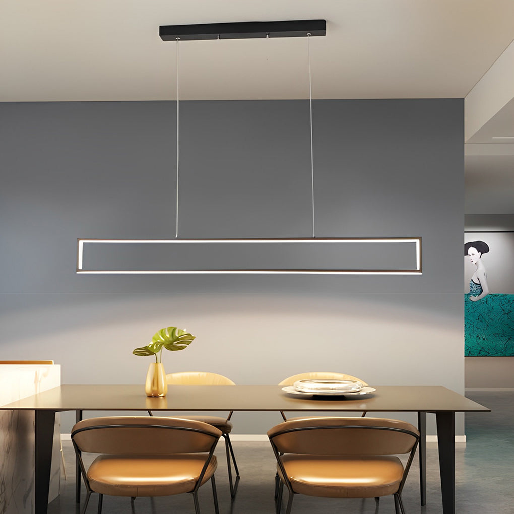 Modern frame hanging pendant lighting in synthetic — Cool White (6000K) / Brushed Gold