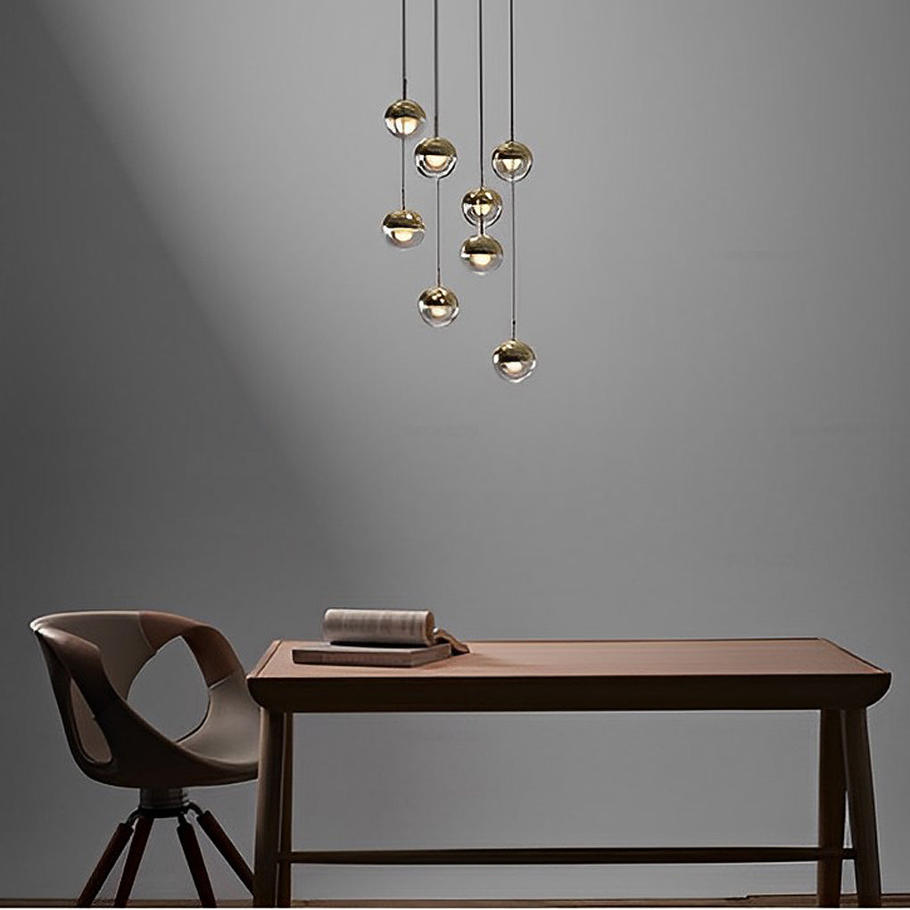 Round Rotating Minimalist Metal Glass Nordic LED Pendant