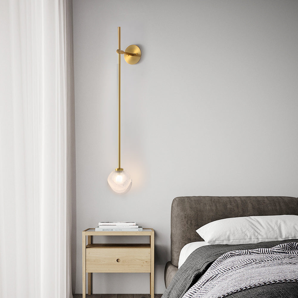 1-Light Glass Bubble Globe Slim Wall Light-Lighom