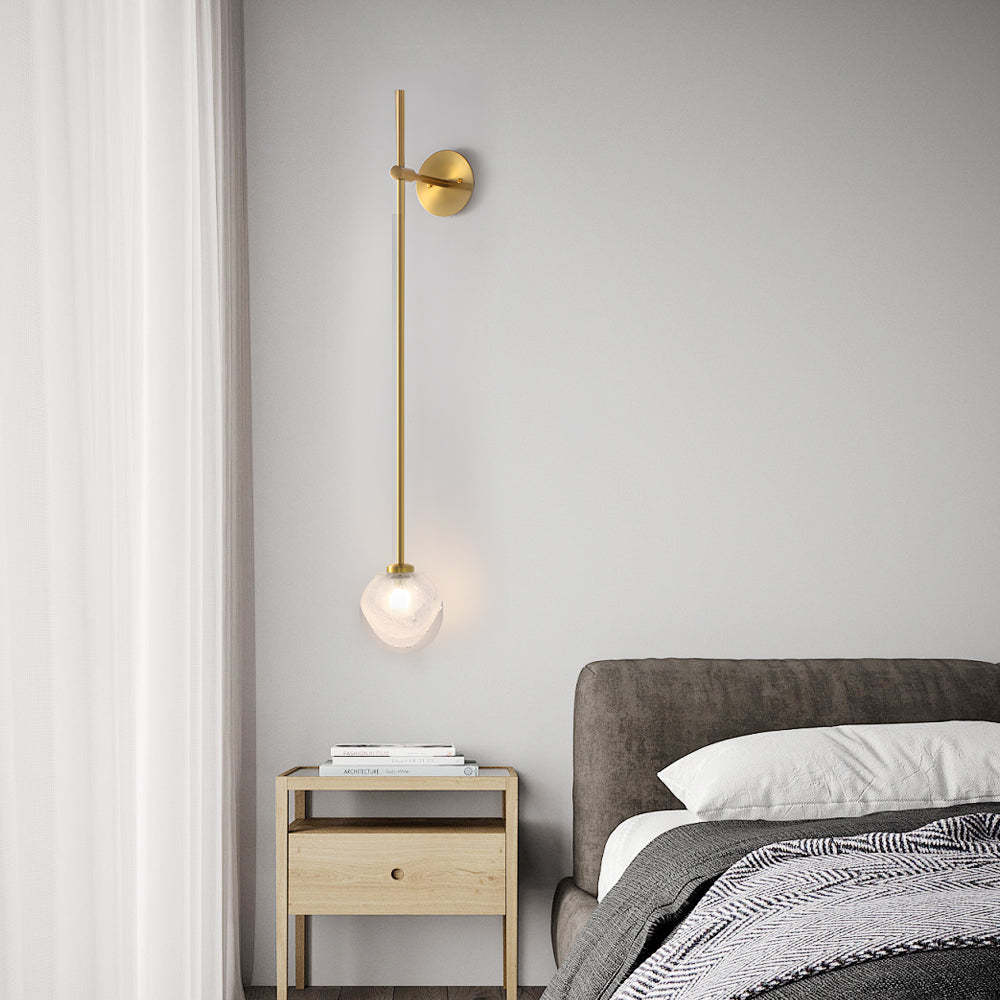 1-Light Glass Bubble Globe Slim Wall Light-Lighom