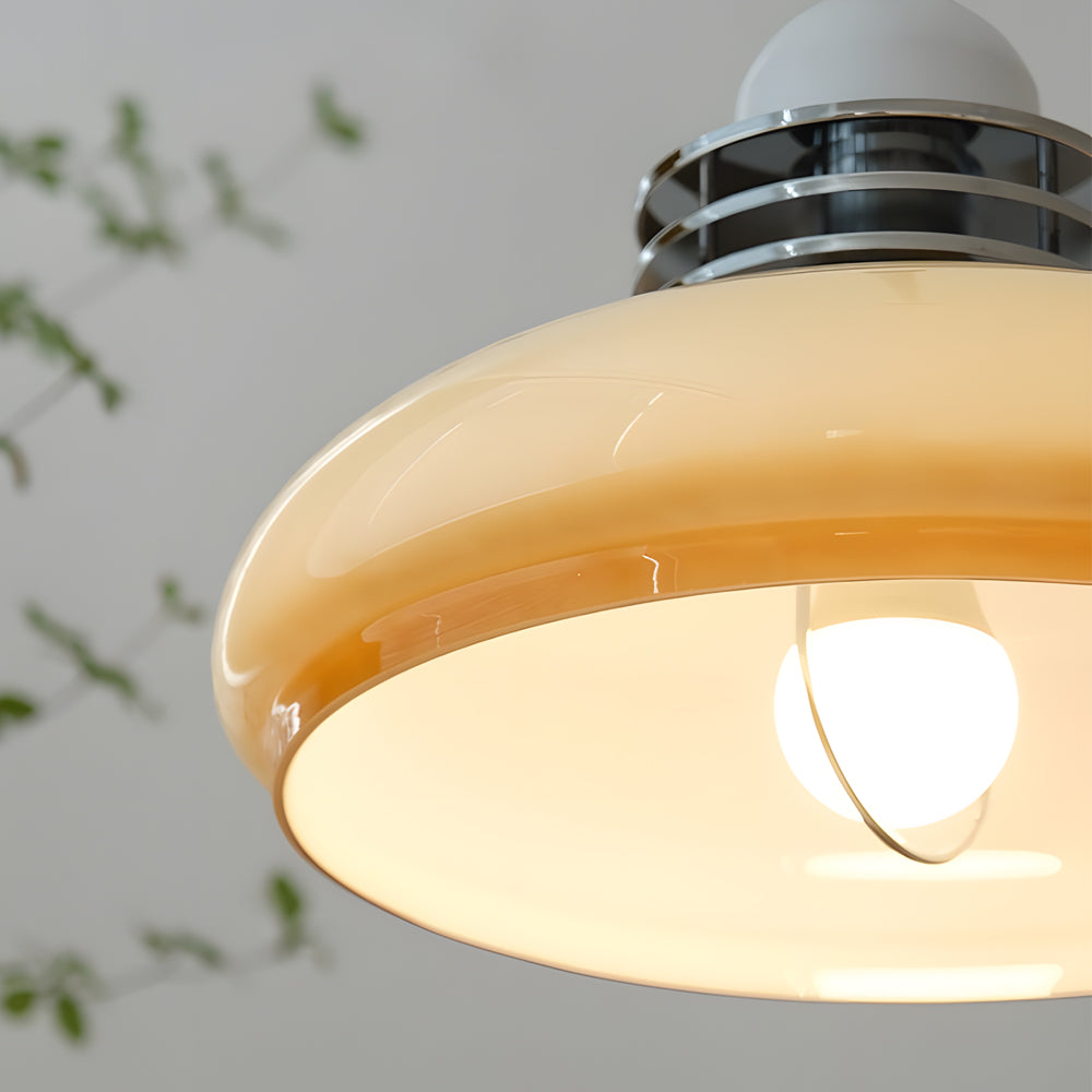 Glass Cream Retractable Retro Nordic Pendant Light