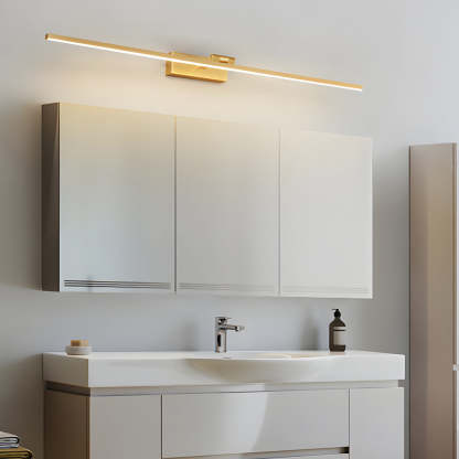 Modern Copper Adjustable LED Bathroom Vanity Light with Rotatable Rod and Linear Acrylic Shade-Lighom