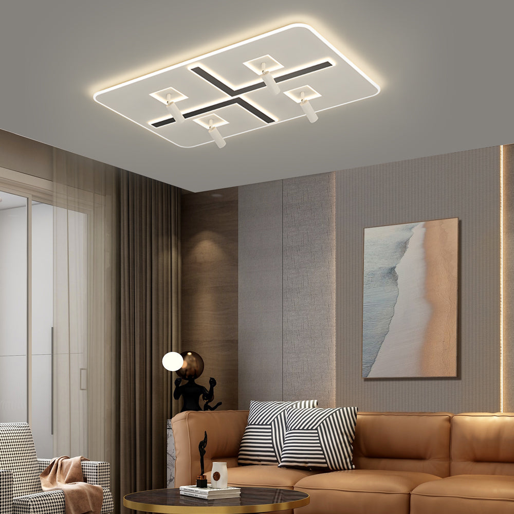 Lighom ultra-thin 3-step metal flush mount lighting for living room — Style B