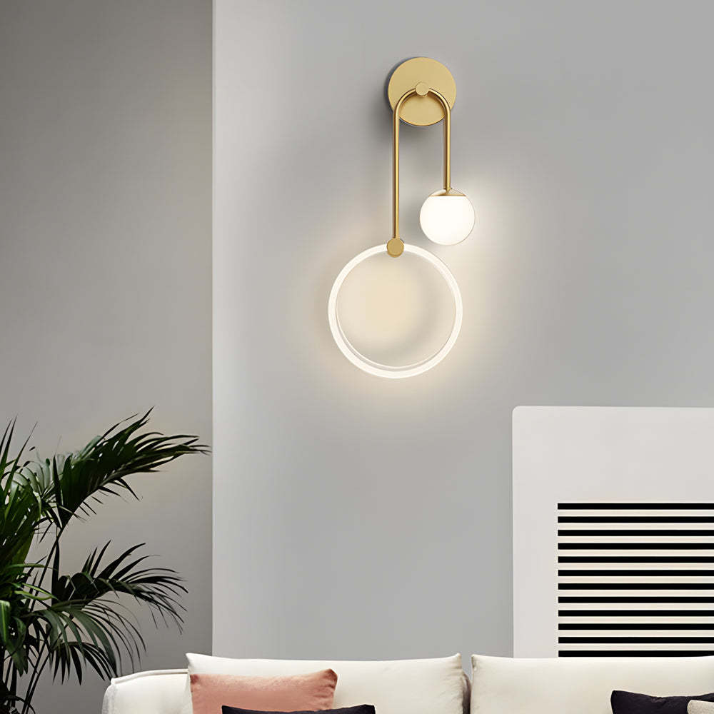 Modern Acrylic Ring 2-Light LED Wall Sconce