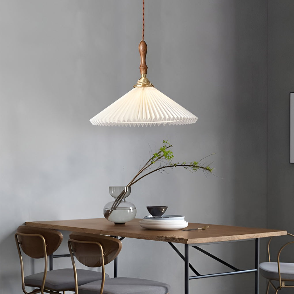 Classic Pleated White Nordic Pendant Wall Lamp