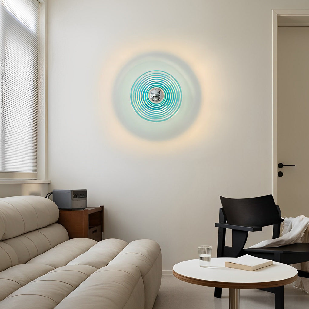Round Striped Glass Iron Nordic Wall Sconce