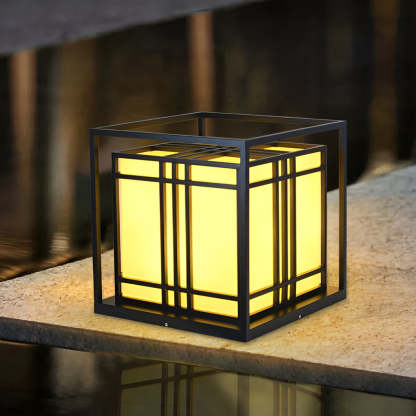 Retro Square Waterproof LED Black Modern Outdoor Post Caps Lights-Lighom