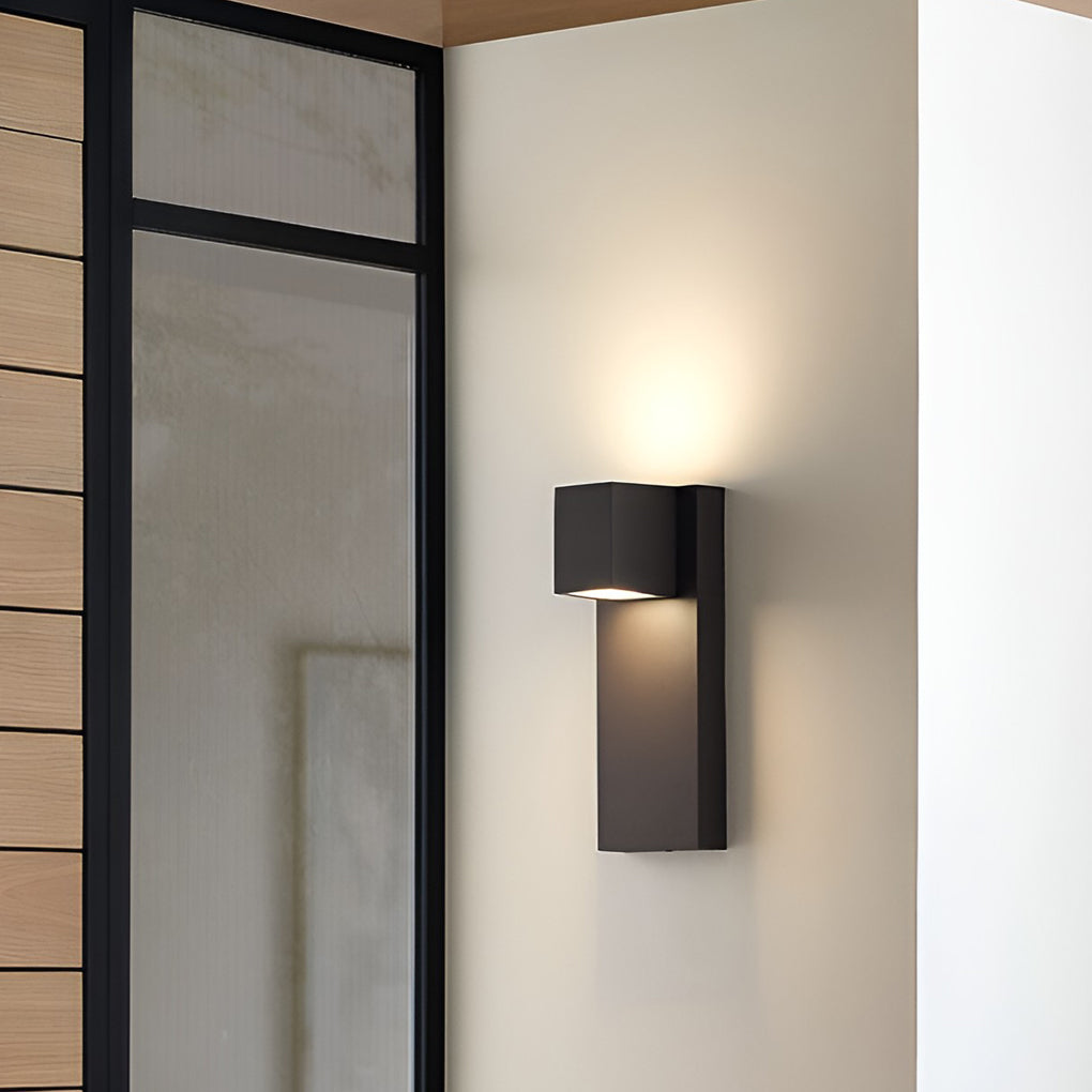 Square Waterproof LED Up and Down Lights Modern Outdoor Wall Lamp Wall Sconce Lighting-Lighom