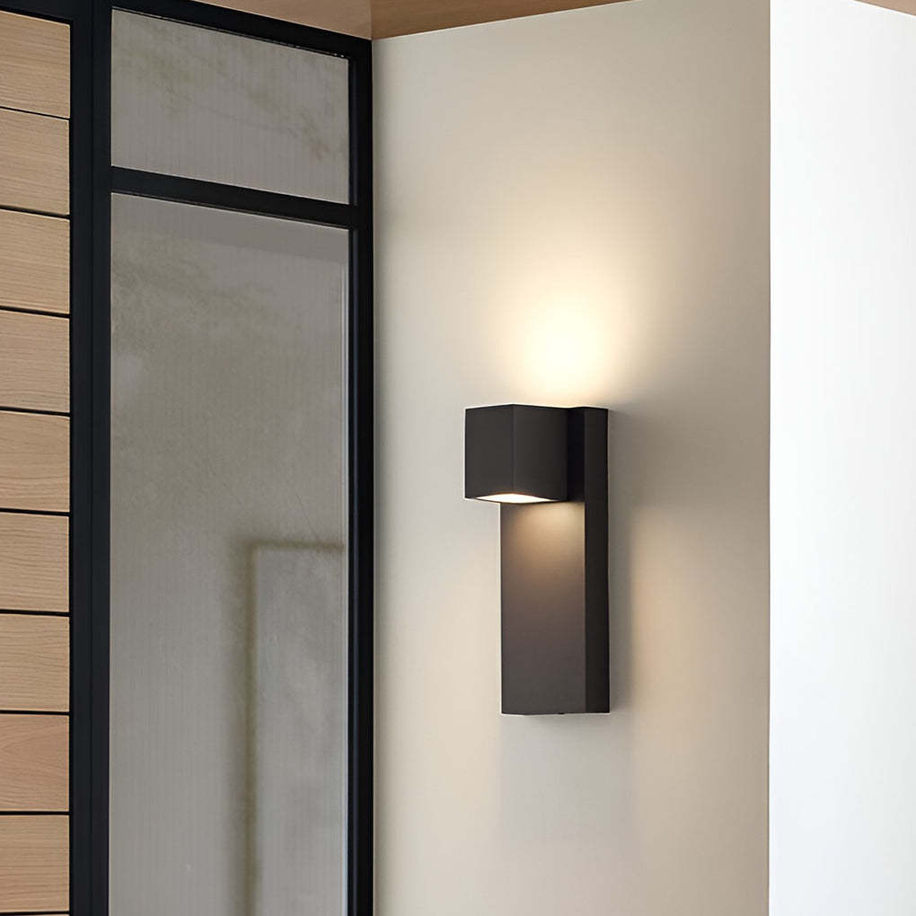 Square Waterproof LED Up and Down Lights Modern Outdoor Wall Lamp Wall Sconce Lighting-Lighom