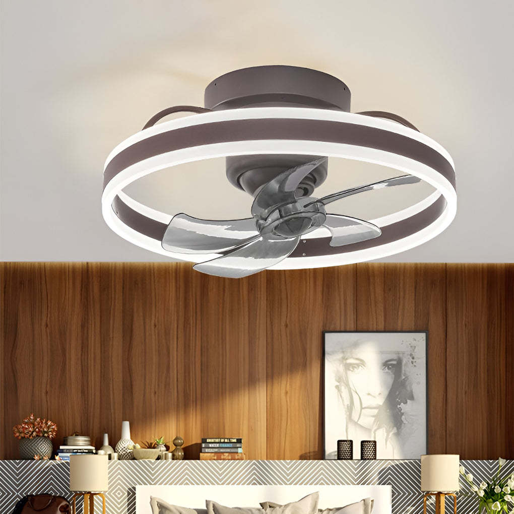 Round Stepless Dimming 360° Modern Ceiling Fan