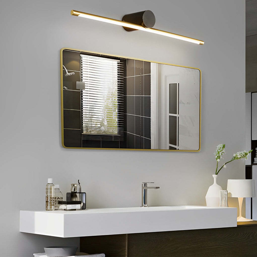 Modern Two-Tone Bathroom Vanity Light with Cylinder Fixture and Linear Bar-Lighom
