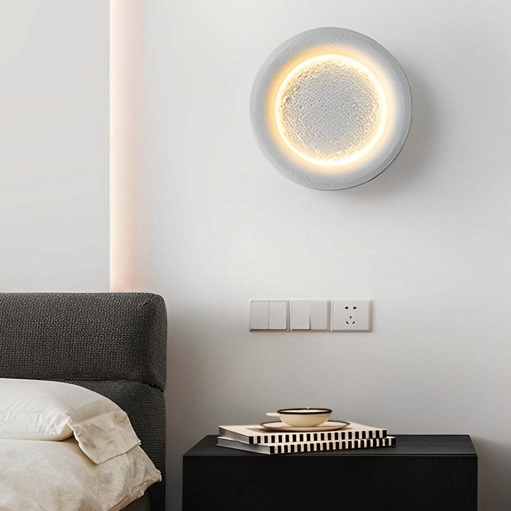 Lighom moon round resin synthetic ceramic wall sconces for study