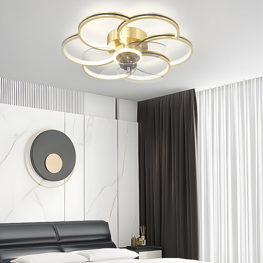 Flower 3-Step Dimming LED Silent Modern Fan