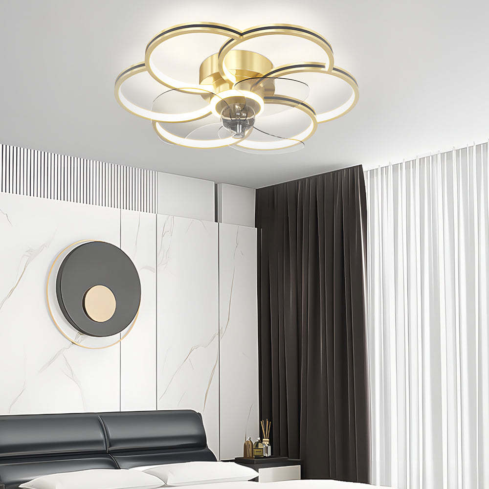 Flower 3-Step Dimming LED Silent Modern Fan