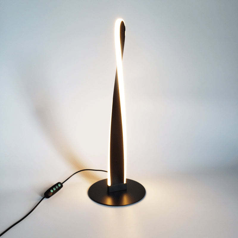 Minimalist Twisted Iron Acrylic LED Table Lamp