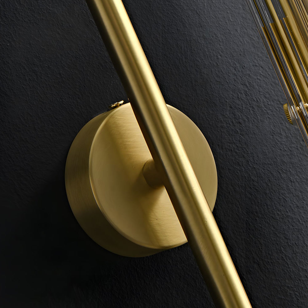 Modern Luxury 4-Light Oval Brass Wall Lamp with Clear Glass Shade-Lighom