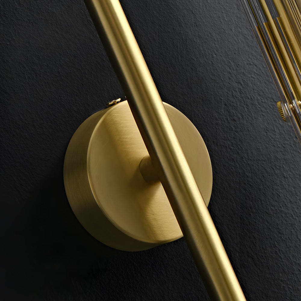 Modern Luxury 4-Light Oval Brass Wall Lamp with Clear Glass Shade-Lighom