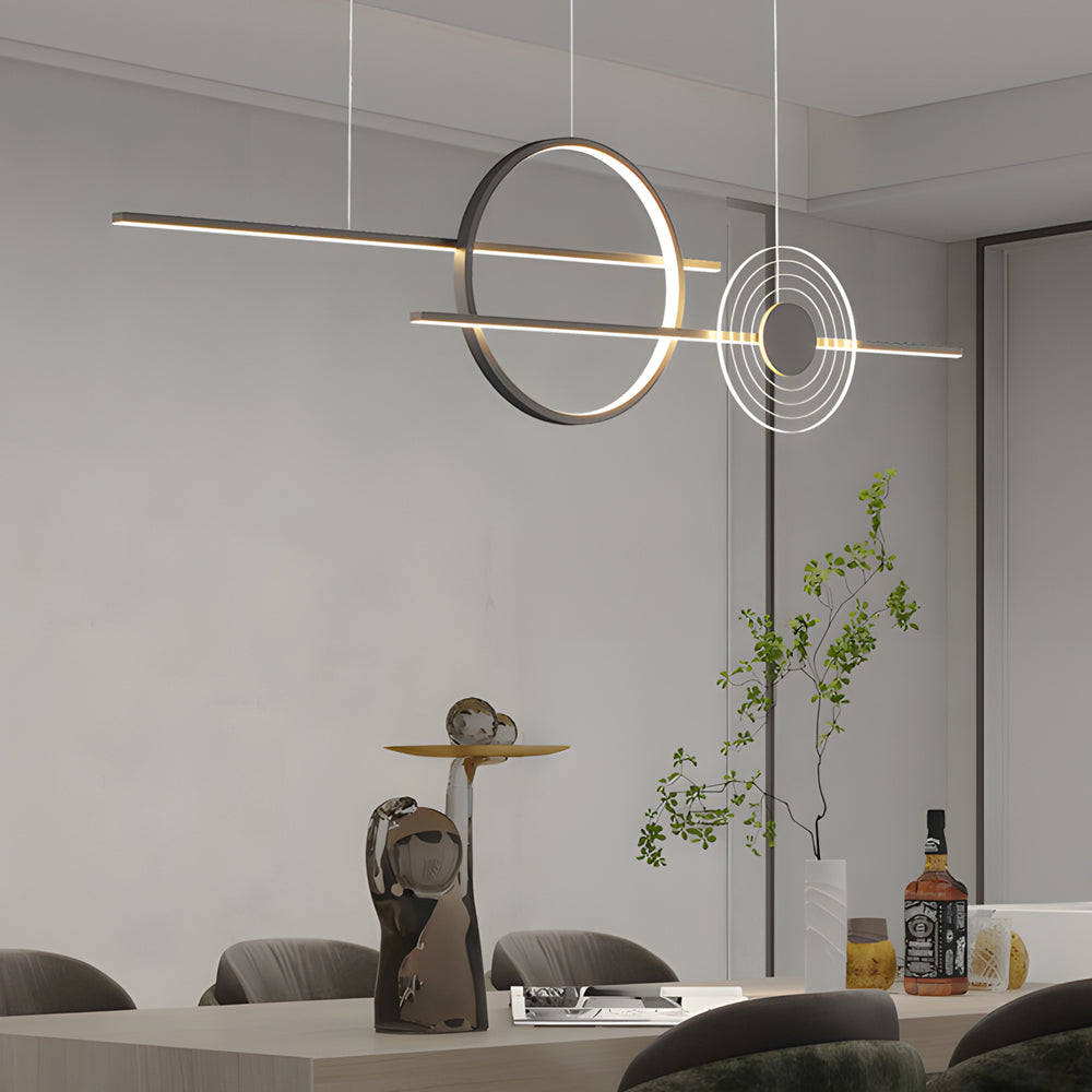 39.4" Dimmable Ring Linear Island Chandelier