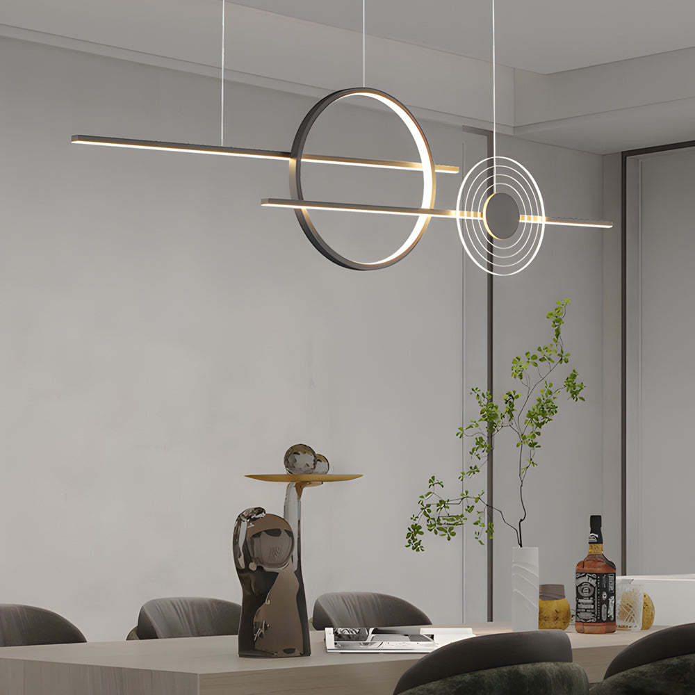 39.4" Dimmable Ring Linear Island Chandelier