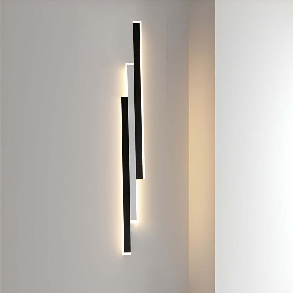 3-light Combined Linear Wall Lights 3-LED Rectangle Bar Outdoor Wall Light-Lighom
