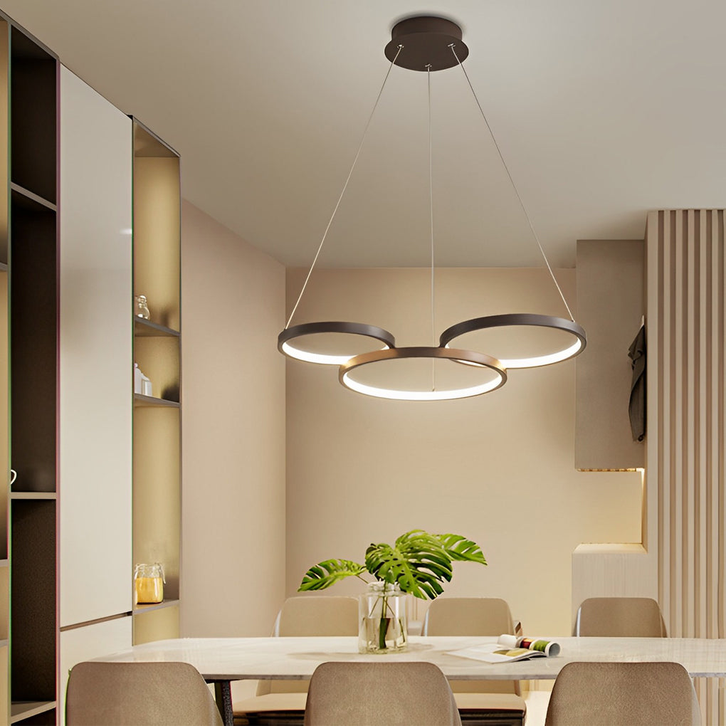 3-Ring Dimmable Kitchen Dining Chandelier with Remote