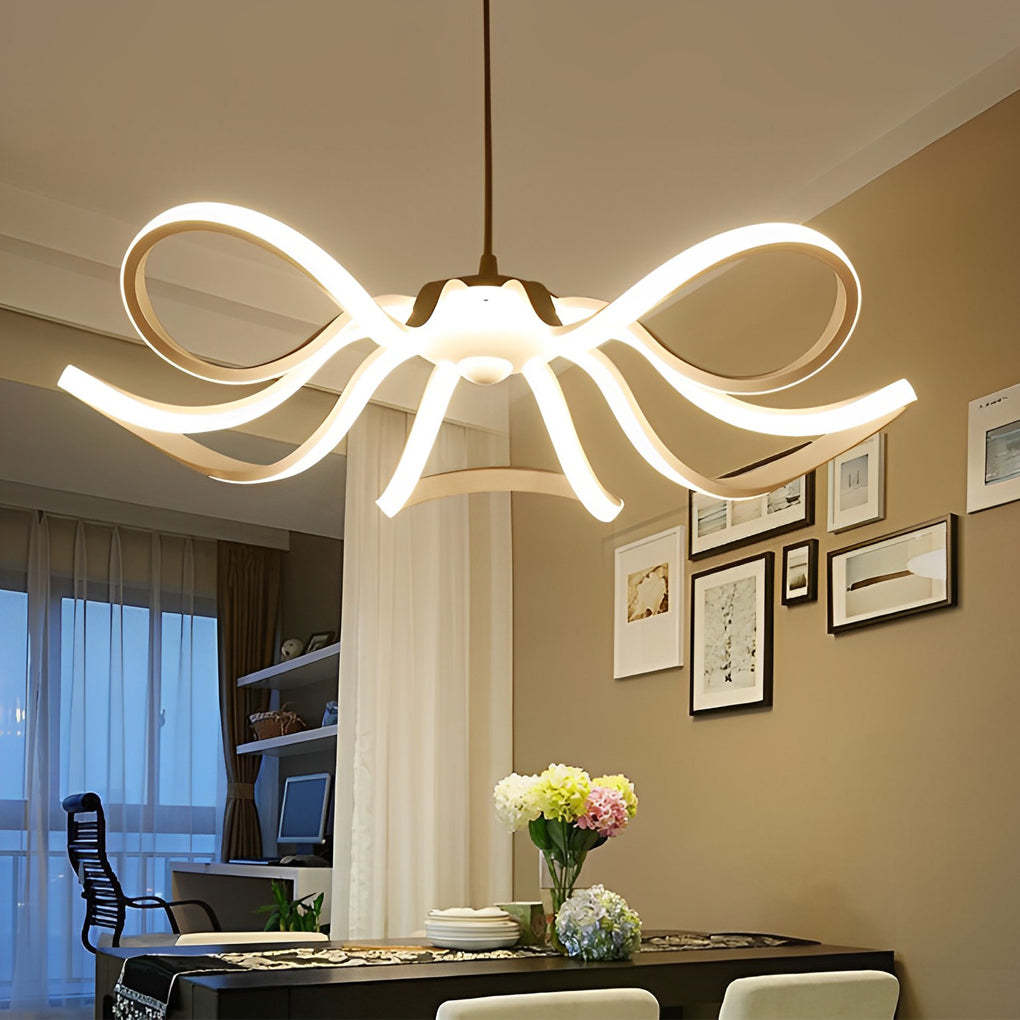 Curved Flower Petal Dimmable Nordic LED Chandelier